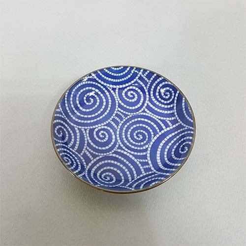 일본 블루 회오리 원형 접시(12cm)