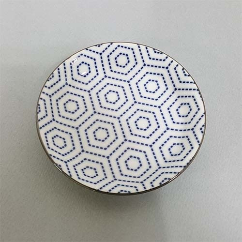 일본 화이트 회오리 원형 접시(12cm)